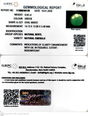 6.65/CT Natural Panna Stone with Govt. Lab Certificate-11388D46129